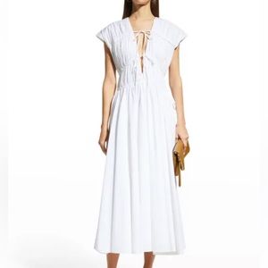 TOVE CERES ORGANIC COTTON MIDI DRESS WHITE